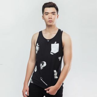 Áo Ba Lỗ Nam KMENS BL0010 Màu Đen