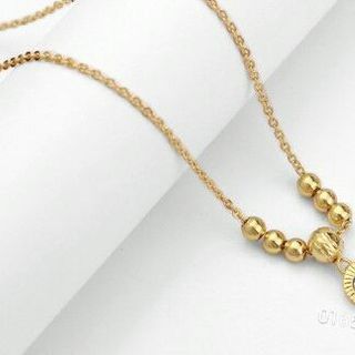 Dây chuyền bi - mặt hình tròn mạ vàng