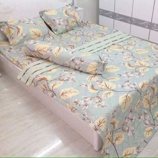 Combo 1 ga và 2 vỏ gối 1m6X2m LÁ DÂY VÀNG giá sỉ