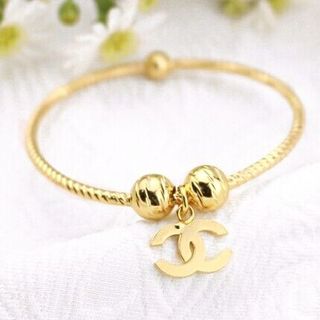 Vòng tay bi - mặt cha-nel mạ vàng