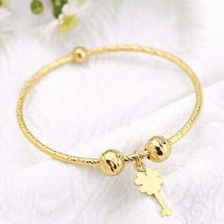 Vòng tay bi- mặt chìa khóa mạ vàng