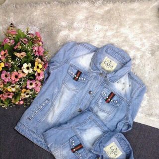 áo jeans đính cườm thời trang giá sỉ