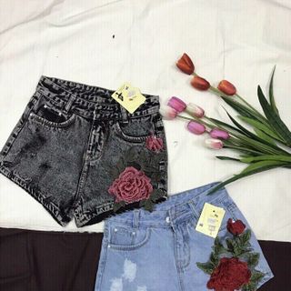shorts thêu hoa