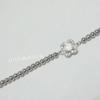 Lắc tay bi inox - mặt hoa 4 cánh đính xoàn