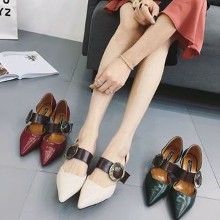 Giày Quảng Châu Mũi Nhọn Gót Mới