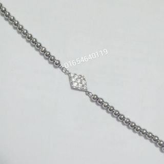 Lắc tay bi inox mặt hình thoi đính xoàn