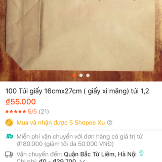 100 túi xi măng gói hàng 16cm x 27