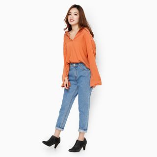 Quần Jean Baggy nữ màu xanh