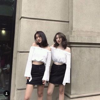 crop tay loe phối ren