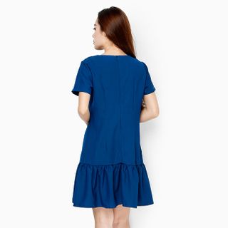 Đầm nữ thời trang thêu hoa đuôi cá màu xanh