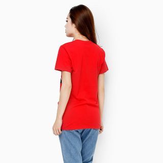 Áo thun nữ in hình cá tính màu đỏ