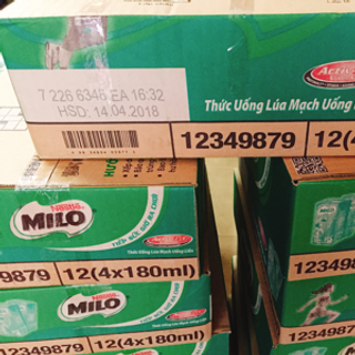 Sữa Nestle Milo 180ml Thùng 12 lốc