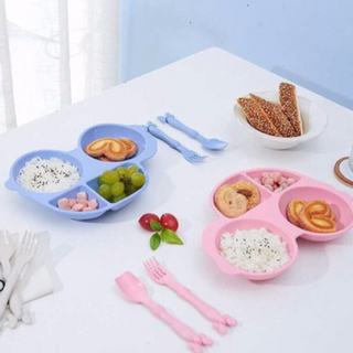 Bộ bát ăn dặm lúa mạch kèm dĩa thìa