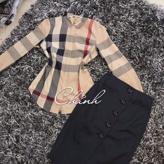 set áo sơ mi ̣c BBR chân váy nút T10192