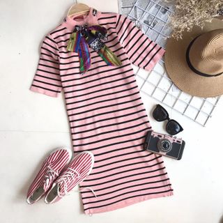 Đầm len cột nơ
