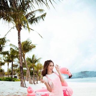 Bộ đầm hồng và áo thun trắng dễ thương 2152