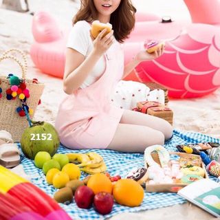 Bộ đầm hồng và áo thun trắng dễ thương 2152
