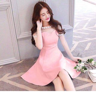 Đầm cat hàn xòe ren
