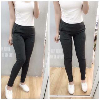 QUẦN LEGGING 2 TÚI XÉO- XÁM CHUỘT