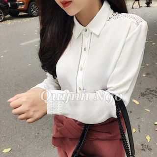 SƠ MI TRẮNG TAY DÀI PHỐI REN