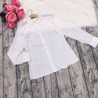SƠ MI TRẮNG TAY DÀI PHỐI REN