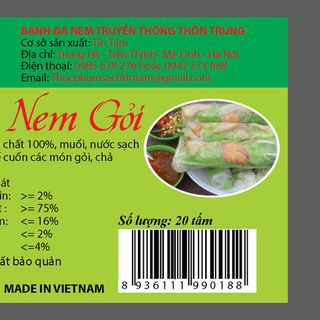 Bánh đa nem cuốn gỏi Ăn ng