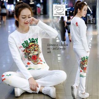 Set bộ thun tay dài in hình hổ