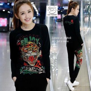 Set bộ thun tay dài in hình hổ