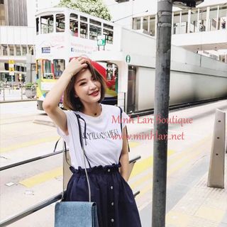 Set váy yếm kèm áo thun
