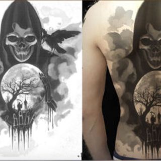 tattoo kín lưng size 35x50cm