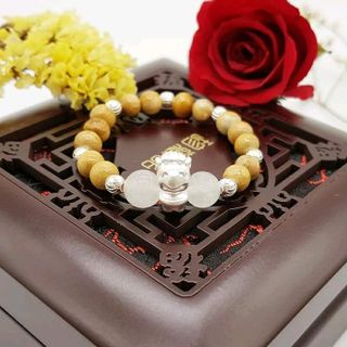 Vòng Dâu Tằm chamr Giáp Bạc - 005