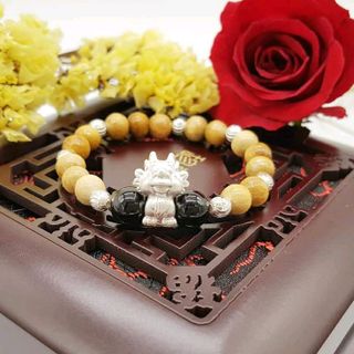 Vòng Dâu Tằm chamr Giáp Bạc - 005