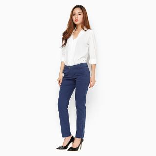 Quần kaki nữ tôn dáng màu xanh