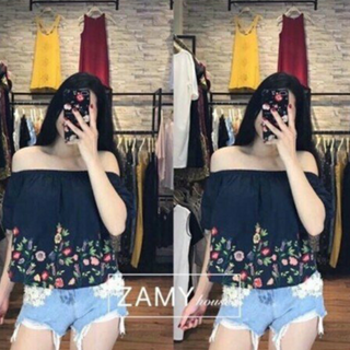 áo thiêu hoa bẹt vai