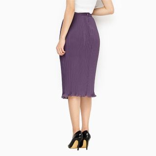 Chân váy nữ thời trang xếp ly màu tím