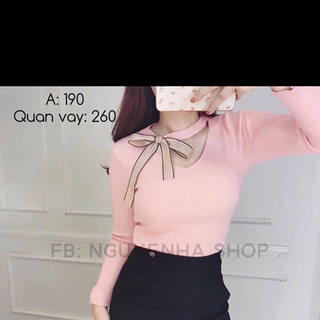 áo kiểu nữ nơ cổ
