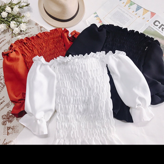 áo nhún bẹt vai tay bo