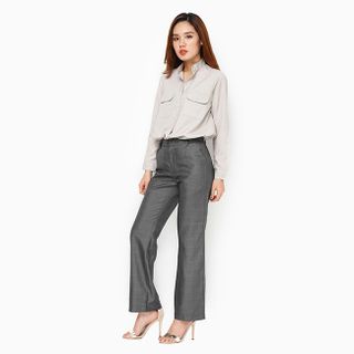Quần tây nữ tôn dáng màu xám