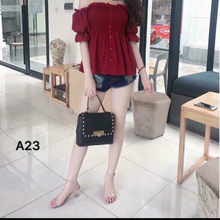 áo bẹt vai tay bo