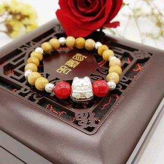 Vòng Dâu Tằm chamr Giáp Bạc - 005