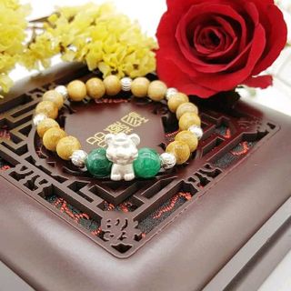 Vòng Dâu Tằm chamr Giáp Bạc - 005