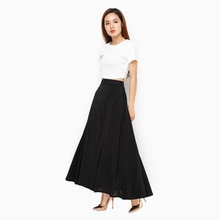 Chân váy thời trang nữ dáng dài màu đen
