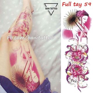 hình xăm dán mẫu full cánh tay dán nửa lưng đùi cực đẹp chực chất