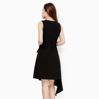 Đầm thời trang nữ phối bèo thanh lịch màu đen