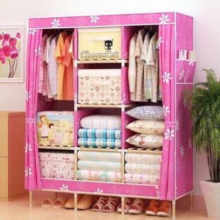 Tủ quần áo 3 buồng 8 ngăn khung gỗ giá sỉ