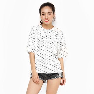 Áo thun nữ tay ngắn năng động màu trắng