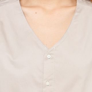 Áo sơ mi nữ cổ V tay lỡ màu xám