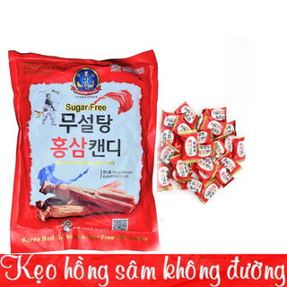 Kẹo Hồng Sâm Không Đường Đỏ Hàn Quốc Sugar Free 500g/gói giá sỉ