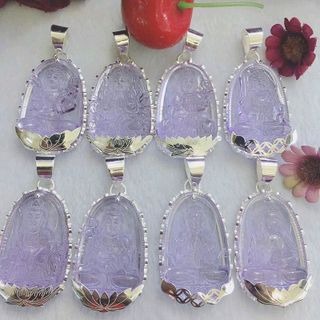Mặt dây chuyền hình phật bọc bạc ta - 010