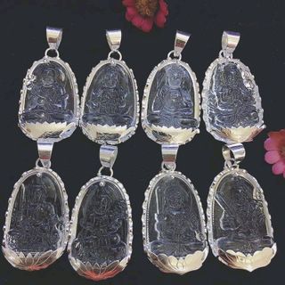 Mặt dây chuyền hình phật bọc bạc ta - 010